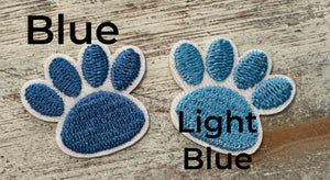 Embroidered Paw Print Iron On Patches