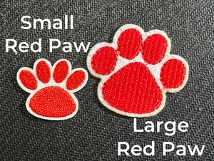 Embroidered Paw Print Iron On Patches