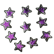 Load image into Gallery viewer, Purple Sequin Star Iron On Patch