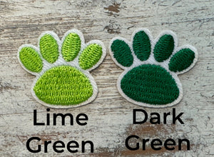 Embroidered Paw Print Iron On Patches