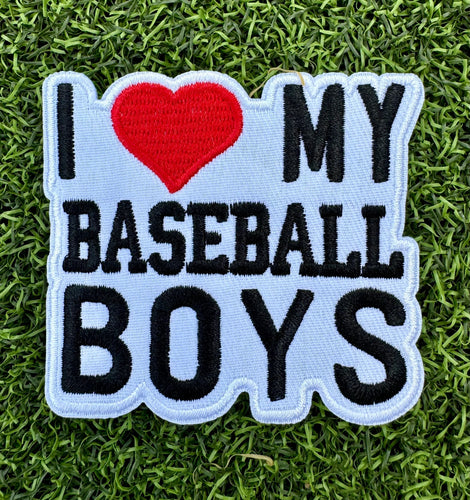 I Love My Baseball Boys Iron On Patch