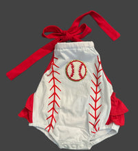 Load image into Gallery viewer, Ruffled Baseball Onsie