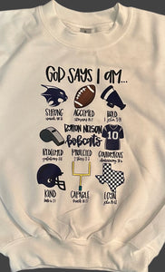 Youth “God Says I Am” Bobcat Tops