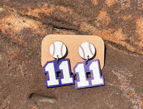 Player Number Earrings