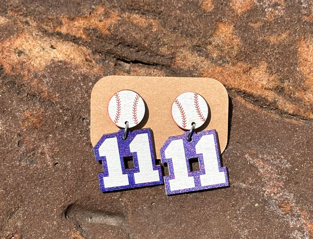 Player Number Earrings