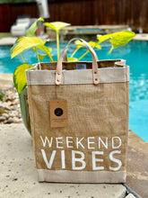 Load image into Gallery viewer, Weekend Vibes Jute &amp; Leather Tote