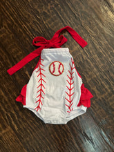 Load image into Gallery viewer, Ruffled Baseball Onsie