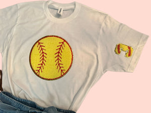 CUSTOM Chenille Patch Softball Tops