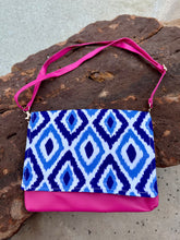 Load image into Gallery viewer, Blue Ikat Convertible Clutch