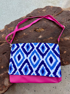 Blue Ikat Convertible Clutch