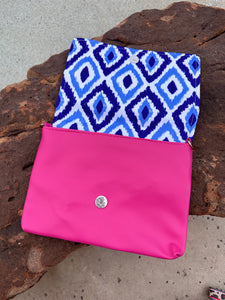 Blue Ikat Convertible Clutch