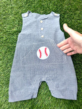 Load image into Gallery viewer, Striped Baseball Romper