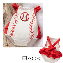 Load image into Gallery viewer, Ruffled Baseball Onsie