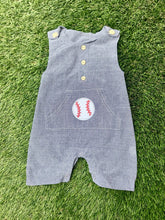 Load image into Gallery viewer, Striped Baseball Romper