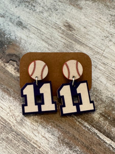 Player Number Earrings