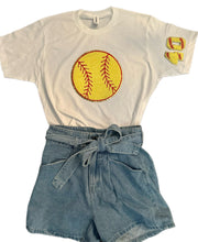 Load image into Gallery viewer, CUSTOM Chenille Patch Softball Tops