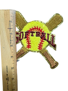 Large Softball Iron On Patches