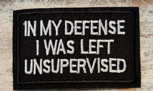 Funny Saying Iron On Patches (Black & White)