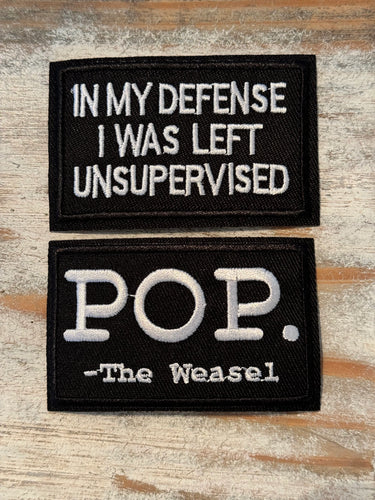 Funny Saying Iron On Patches (Black & White)