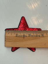 Load image into Gallery viewer, Red Sequin Star Iron On Patch