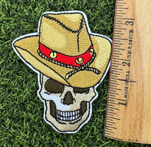 Load image into Gallery viewer, Cowboy Skeleton Iron On Patch