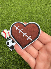 Load image into Gallery viewer, Heart Sports Iron On Patches