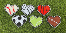 Load image into Gallery viewer, Heart Sports Iron On Patches