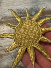 Load image into Gallery viewer, Gold Metallic Sunburst Iron On Patch