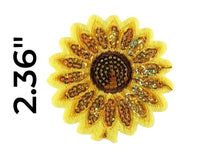 Load image into Gallery viewer, Sequin Sunflower Iron On Patch