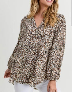 Leopard Baby Doll Top