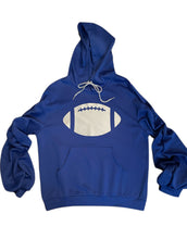Load image into Gallery viewer, Ruched Sleeve Football Hoodie