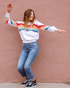 Rainbow Ribbon Stripe Sweatshirt - The Barron Boutique