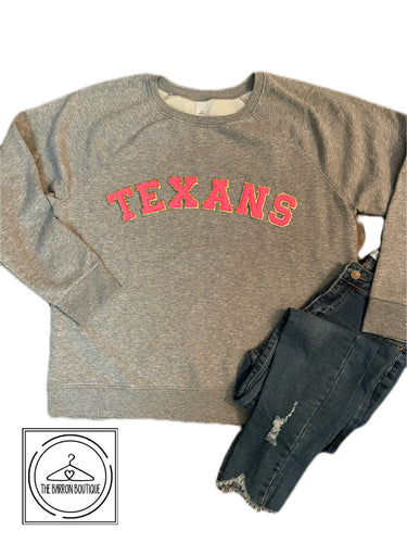 Chenille Patch TEXANS Sweatshirt