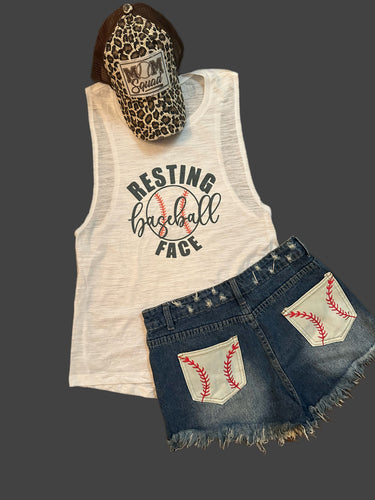 Resting Baseball Face Tank or Tee