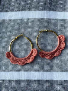 Hand Crochet Hoop Earrings - The Barron Boutique