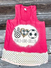 Load image into Gallery viewer, Peace Love Soccer Polka Dot Tank