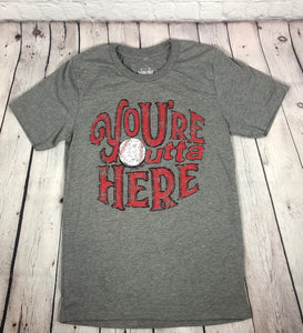 Outta Here Baseball T-Shirt - The Barron Boutique
