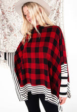 Load image into Gallery viewer, Buffalo Plaid Poncho - The Barron Boutique