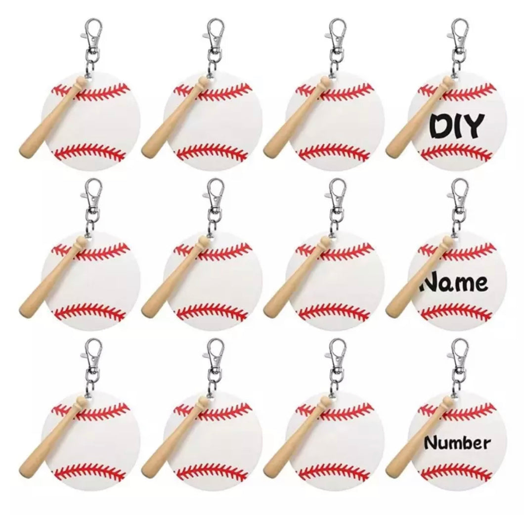Acrylic Baseball & Softball Bag Tags