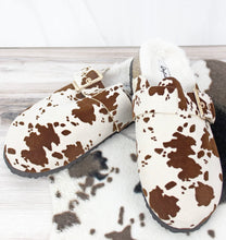 Load image into Gallery viewer, Cow Print Buckle Clogs