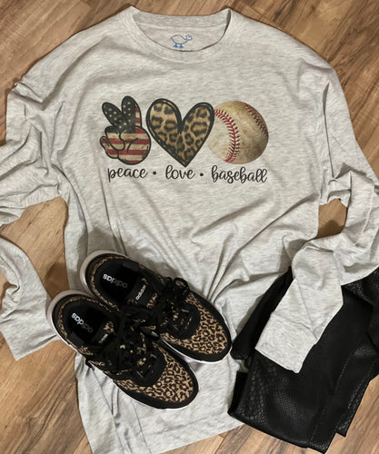Peace, Love, Baseball (Short/Long Sleeve & Bleached) - The Barron Boutique