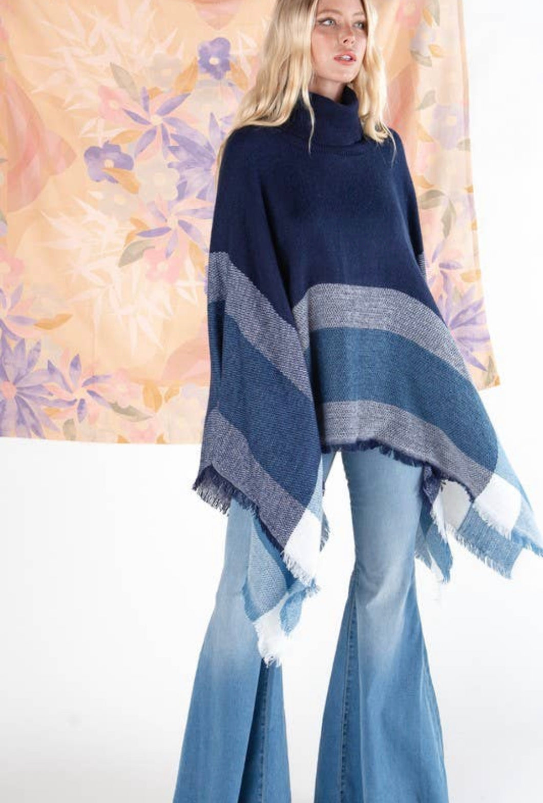 Poncho Azul - The Barron Boutique