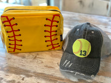 Load image into Gallery viewer, Softball Cosmetic Bag