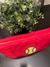 Load image into Gallery viewer, Chenille Patch Softball Cosmetic Bag