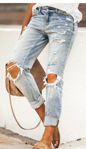Tattered and Torn Denim Jeans