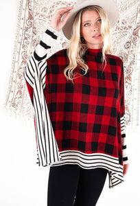 Buffalo Plaid Poncho - The Barron Boutique