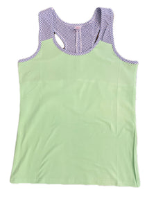 Seersucker Accent Racerback Tank Top