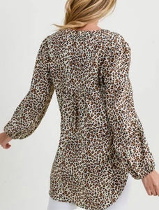 Leopard Baby Doll Top