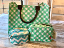 Load image into Gallery viewer, Turquoise Chevron Cosmetic/Toiletry Bag