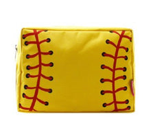 Load image into Gallery viewer, Softball Cosmetic Bag